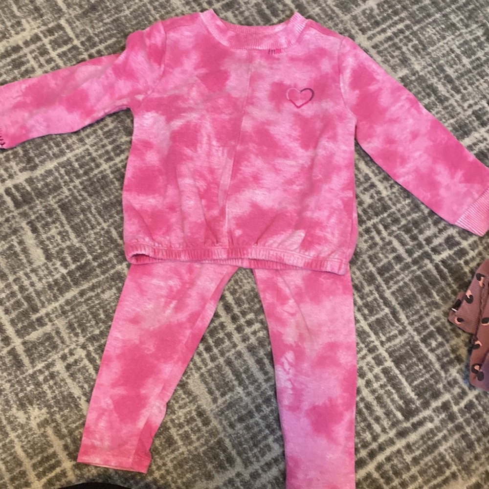 Splendid Girls Fuchsia Tie Dye Set Sweatsuit Sweatshirt Leggings Pink Size 2
